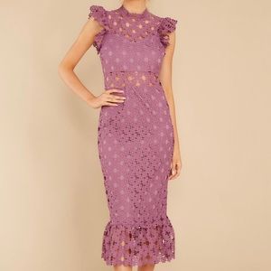 Love's High Hopes Plum Crochet Midi Dress